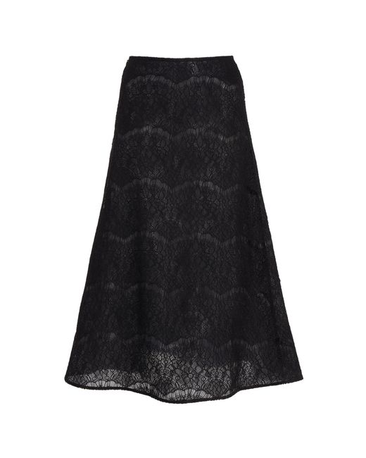 A.W.A.K.E. MODE Black Lace Midi Skirt
