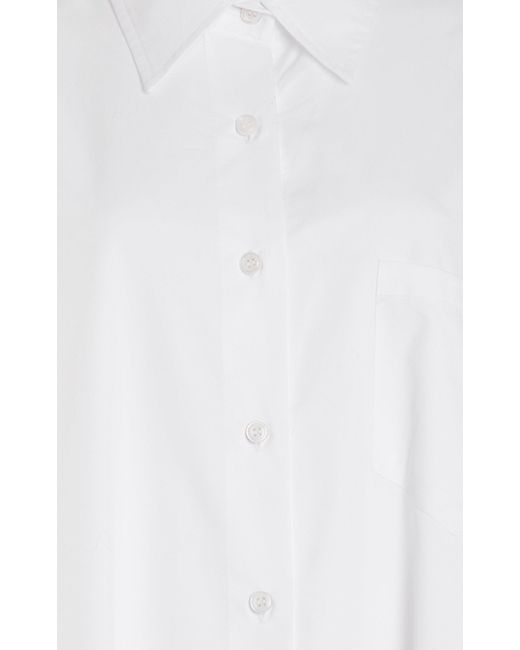 Frankie Shop White Avery Oversized Cotton-blend Maxi Shirt Dress