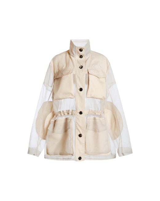 Dries Van Noten Natural Volcano Multi-Pocket Utility Jacket