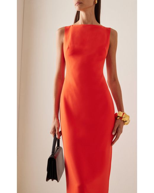 Brandon Maxwell Orange Exclusive Midi Dress