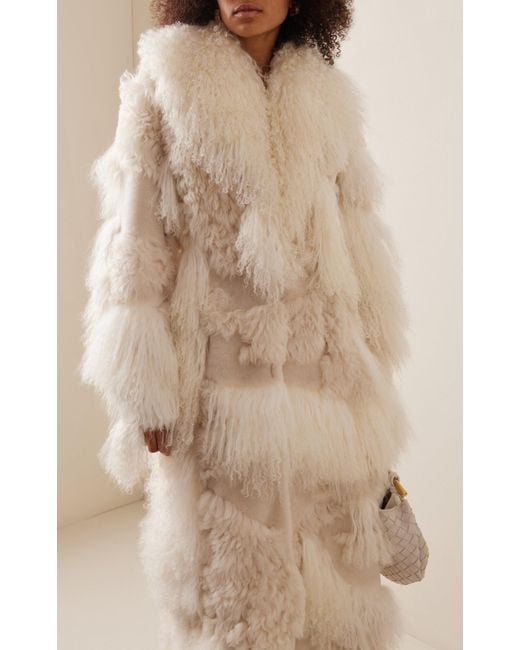 Michael Kors Camo Shearling Coat in White Lyst