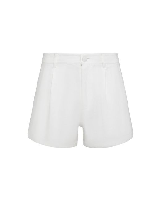 Onia White Stretch Linen Shorts