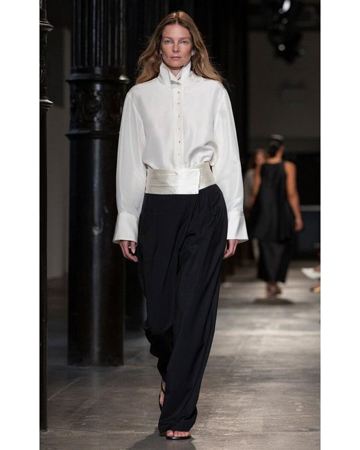 Heirlome Black Karina Stretch-Wool Straight-Leg Pants