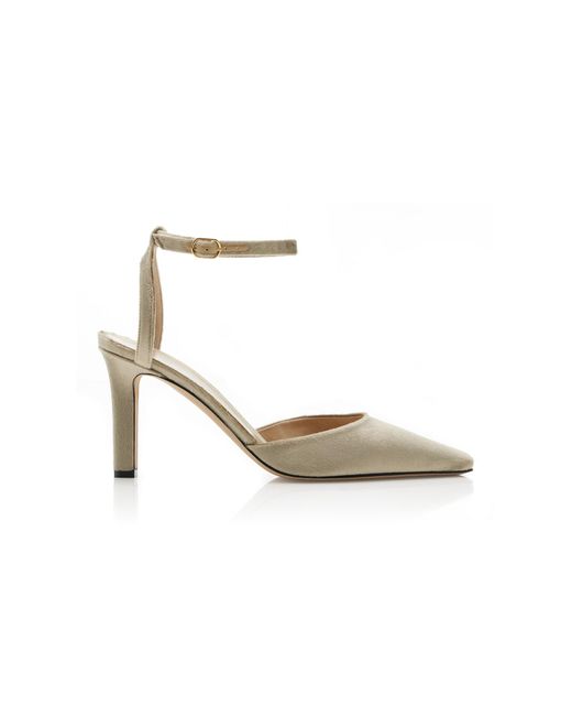 The Row Gray Carla Velvet Pumps