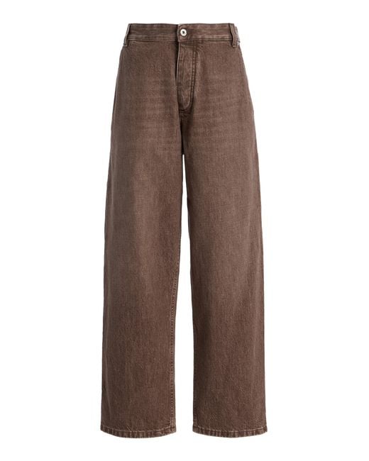 Bottega Veneta Brown Washed Cotton Cargo Jeans