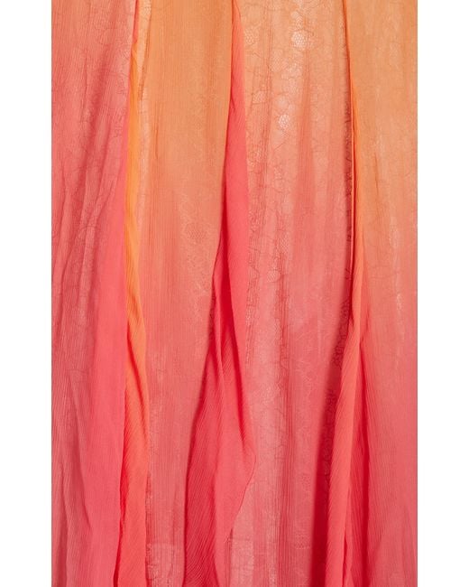 Francesca Miranda White Exclusive Ombré-effect Silk Chiffon Maxi Dress