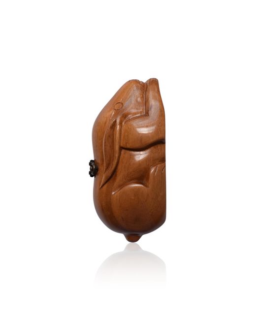 Lucia Zolea Brown Petite Timmy Woods Handmade Wooden Hare Clutch