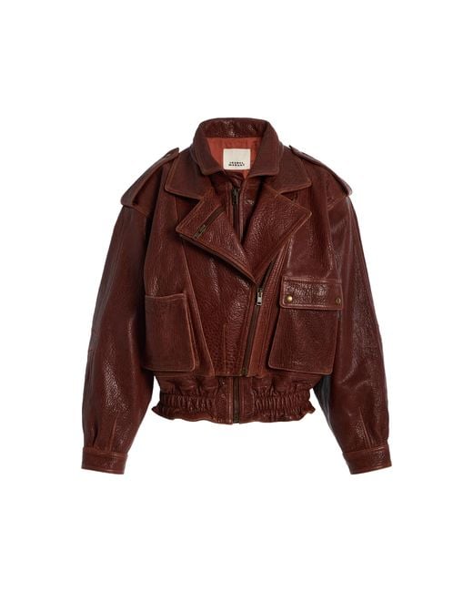 Isabel Marant Brown Aneli Leather Jacket