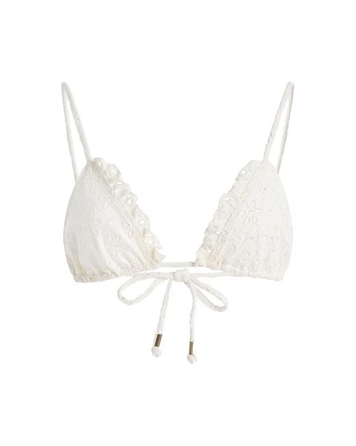 Juillet White Kennie Broderie Anglaise Bikini Top