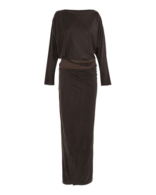 Cortana Black Espera Cotton-Blend Maxi Dress