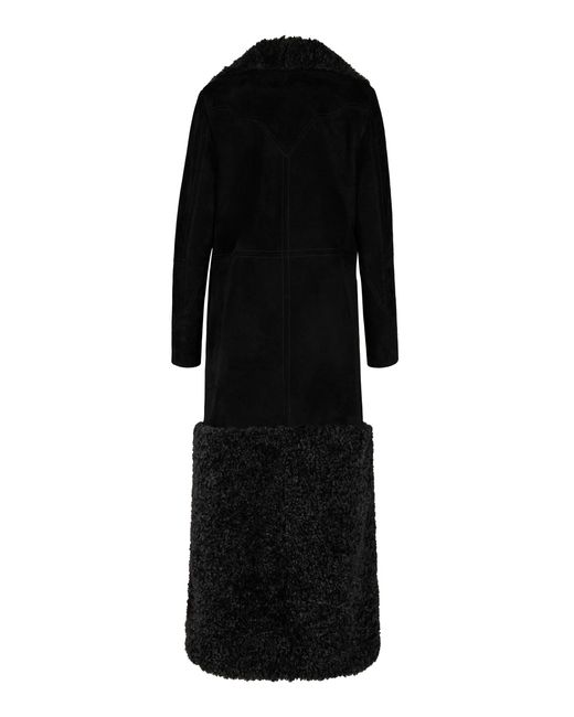 Johanna Ortiz Black Espesura Shearling Coat