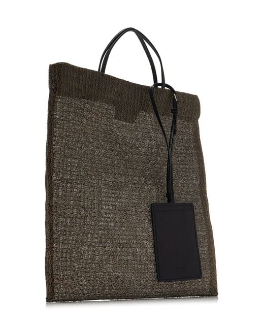 The Row Black Barn Woven Mini Tote Bag