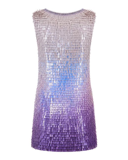 La Fuori Purple Iridescent Aura Mini Dress