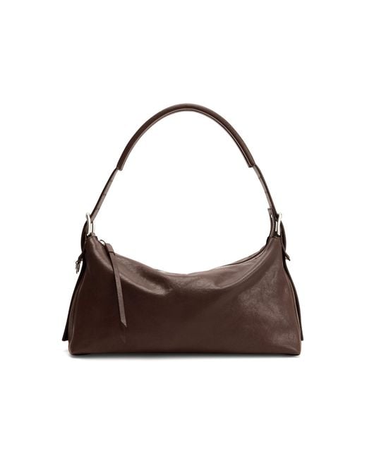 Lemaire Brown Belted Leather Baguette Bag