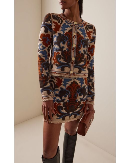 Cara Cara Black Livi Fringed Wool-Cotton Jacquard Jacket