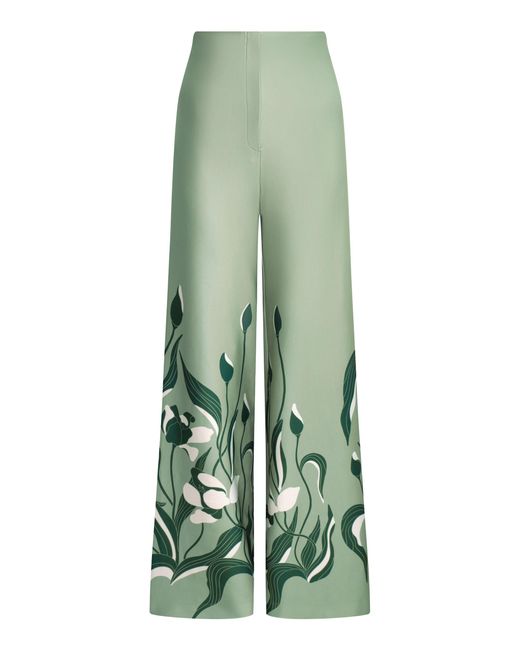 ANDRES OTALORA Green Luz De Si Scuba Wide-Leg Pants