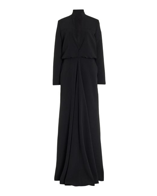 Brandon Maxwell Black The Gayle Draped Stretch-crepe Gown