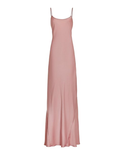 Victoria Beckham Pink Satin Maxi Cami Dress