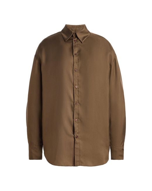 Kallmeyer Brown Dani Silk Twill Button Down Top