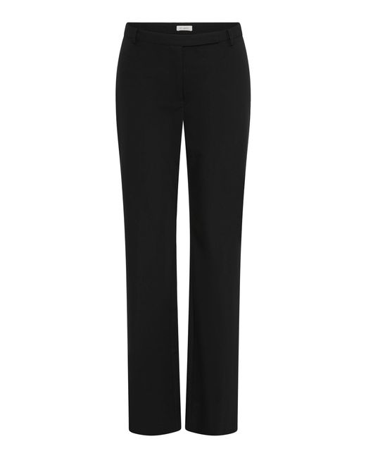 St. Agni Black 90S Low-Rise Wool Straight-Leg Pants