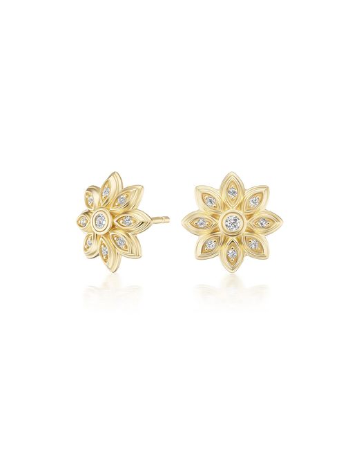 Sorellina Metallic Bloom 18K Diamond Stud Earrings