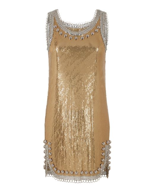 Rabanne Natural Metallic Aluminum Mini Dress