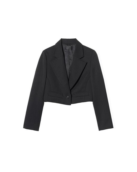 Nili Lotan Black Belino Cropped Wool Jacket