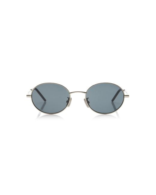 Givenchy Blue City Round-Frame Metal Sunglasses