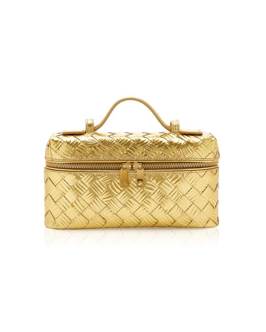 Bottega Veneta Metallic Bang Bang Intrecciato Embossed Leather Bag