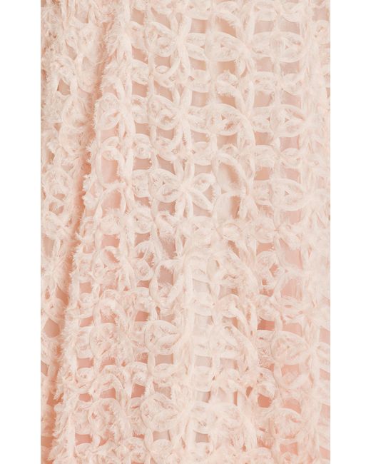 Aje. Pink Quintette Backless Crochet Midi Dress