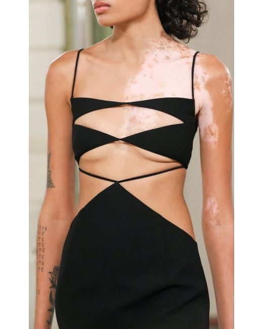 monot black cut out dress Cutout crpe maxi dress in black - Monot