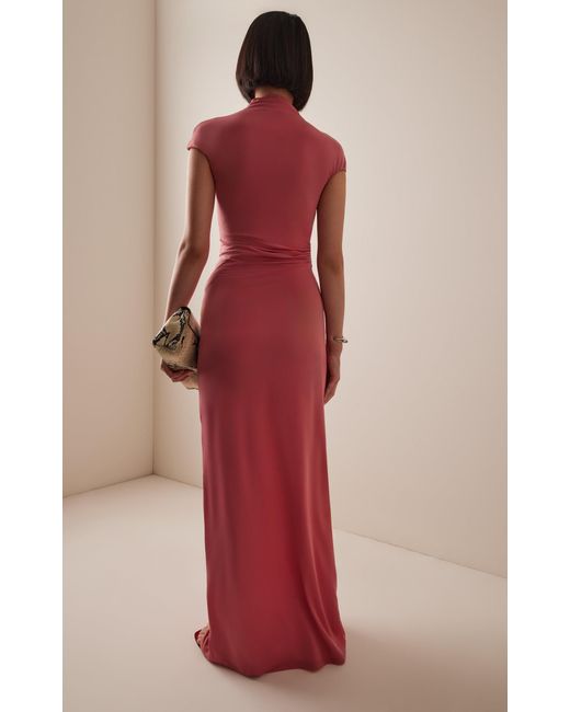 paris georgia event matte jersey nomi dress black Basics Maxi in Red VSP50412