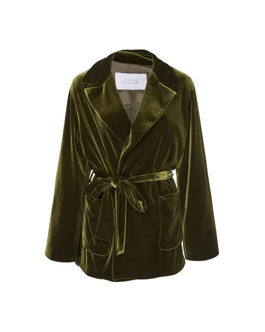 Luisa Beccaria Green Velvet Robe Jacket