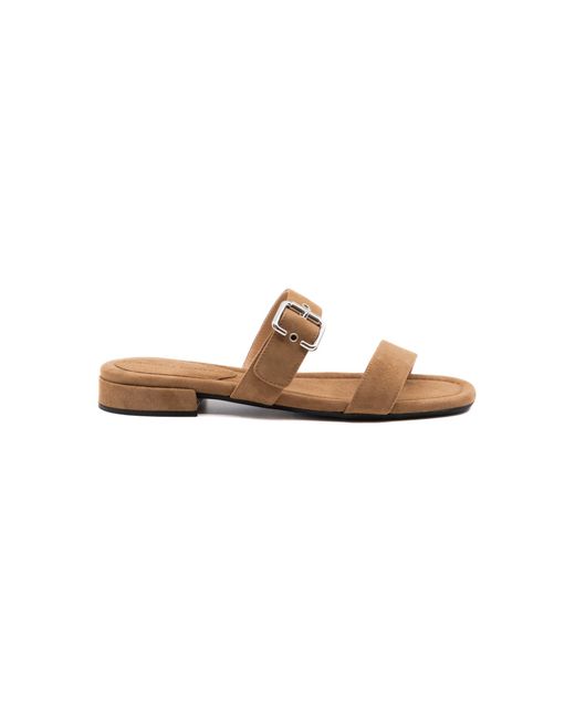 Andrea Gomez White Frida Suede Sandals