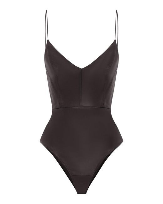 Alex Perry Brown Bikini Leather Bodysuit