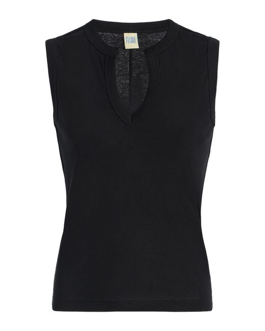Flore Flore Black Iman Cotton Tank Top