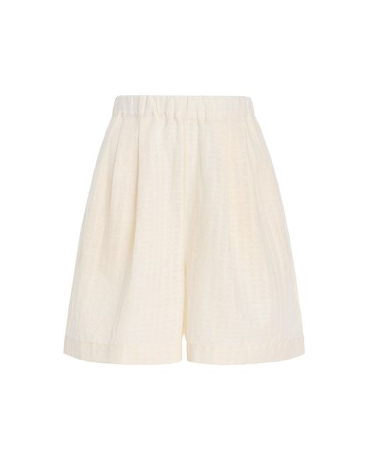 Asceno Natural The Dallas Cotton-Linen Shorts