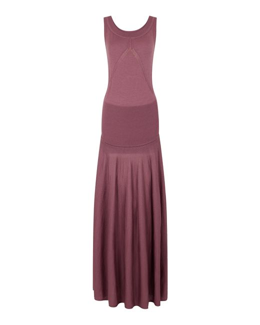 Rabanne Purple Wool-Silk Maxi Dress