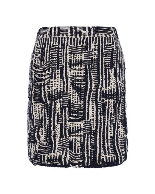 Bottega Veneta Black Cotton Intrecciato-knit Mini Skirt