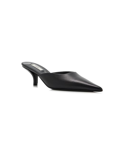 Totême Black Sharp Leather Mules