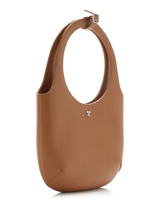 Courreges Brown Holy Leather Top Handle Bag