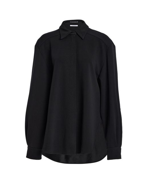 Another Tomorrow Black Jersey Blouse
