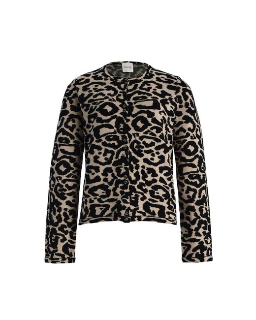 Posse Black Exclusive Lexi Leopard Knit Cardigan