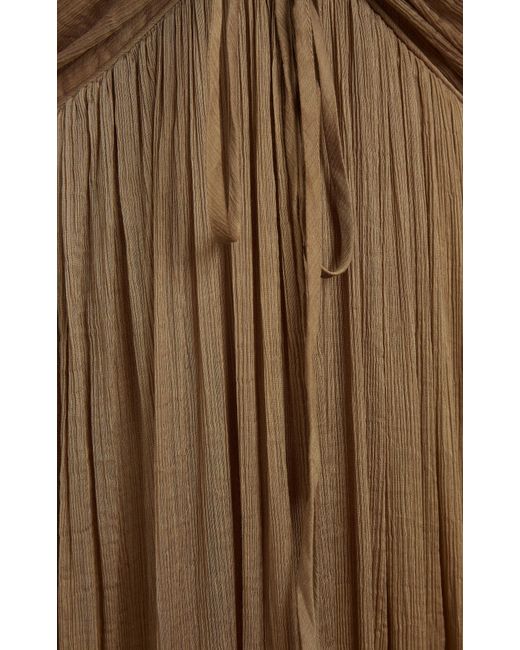 Isabel Marant Natural Agathe Tie-detailed Cotton-silk Maxi Dress