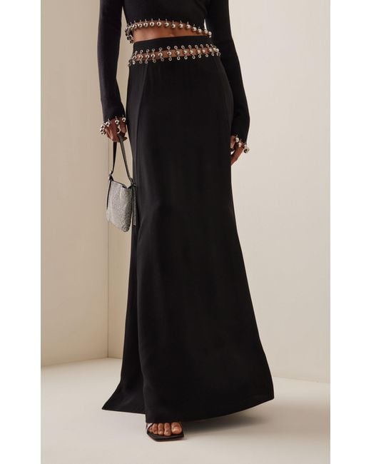 Rabanne Black Embellished Maxi Skirt