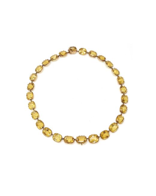 Fred Leighton Yellow One-of-a-kind Antique Citrine Riviere Necklace, Circa 1880s
