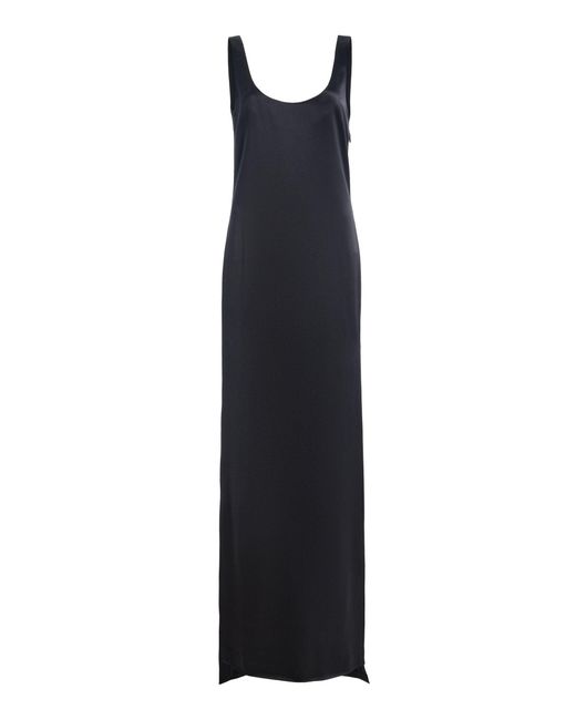 Atelier Prabal Gurung Blue Silk Crepe Back Satin Tank Dress