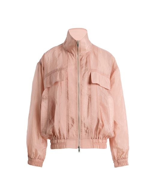 Frankie Shop Pink Drea Sheer Bomber Jacket