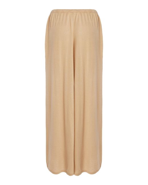 By Malene Birger Natural Piscata Knit Wide-Leg Pants