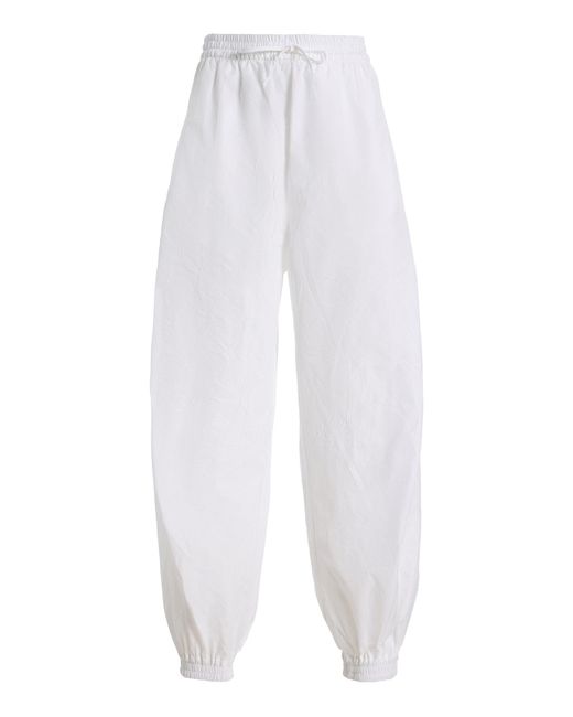 Rohe White Volume Crushed Cotton-Blend Trousers
